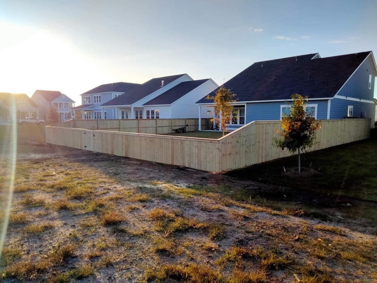 Custom fence installation in Charleston SC by Tides Team, wood, aluminum and chain link fencing